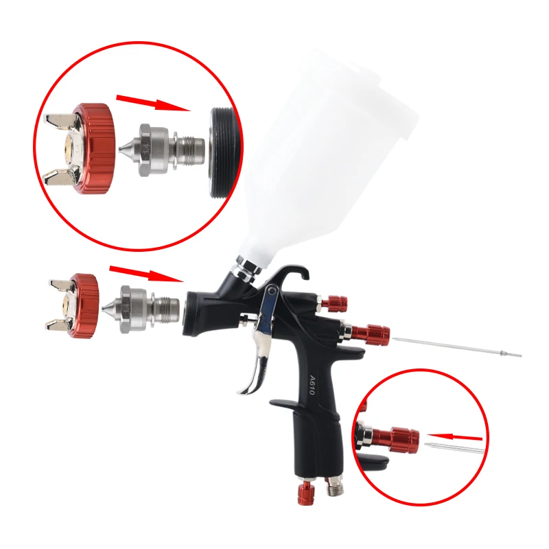 Pistola A Spruzzo Per Verniciare Set 3 Pistole Verniciatura HVLP - Foto 7