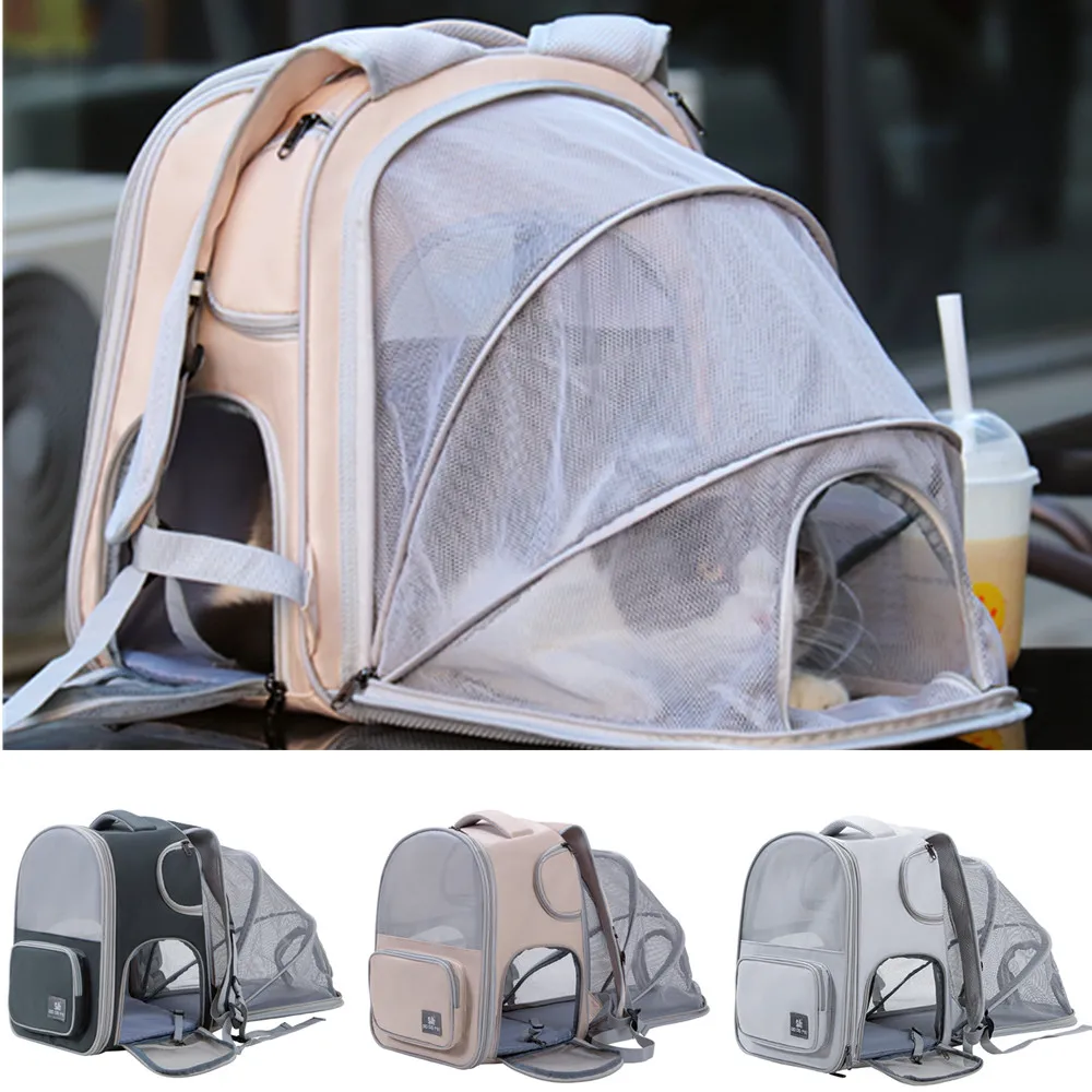 Pet Backpack Expandable Bag Cat Carrier Bag Puppy Tote Pet Dog Outdoor Travel