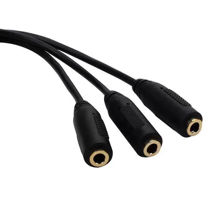 Triple Headphone Audio Splitter Cable Divider