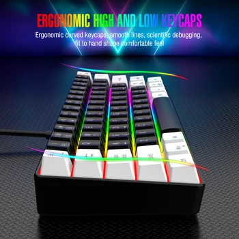 60% wired game keyboard, RGB backlit ultra-small keyboard, waterproof portable, computer/MAC game keyboard 4