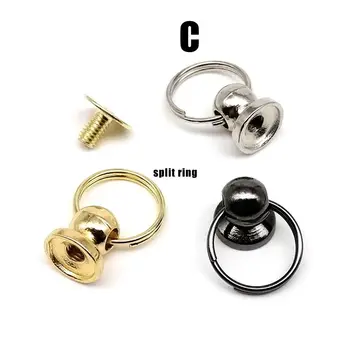 مسمار معدني معدني من سبائك الزنك بكرة مسمار مفك خلفي ، بقعة مسمار برشام مع حلقة O للحقيبة الجلدية ، حزام ، حافظة هاتف ، 10 ، لكل عبوة 3