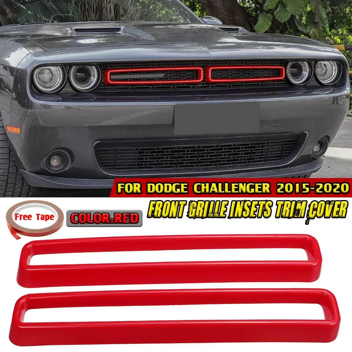 

Автомобильная передняя решетка радиатора, декоративная накладка для Dodge Challenger 2015-2020, передняя решетка гонок, защитная крышка рамы