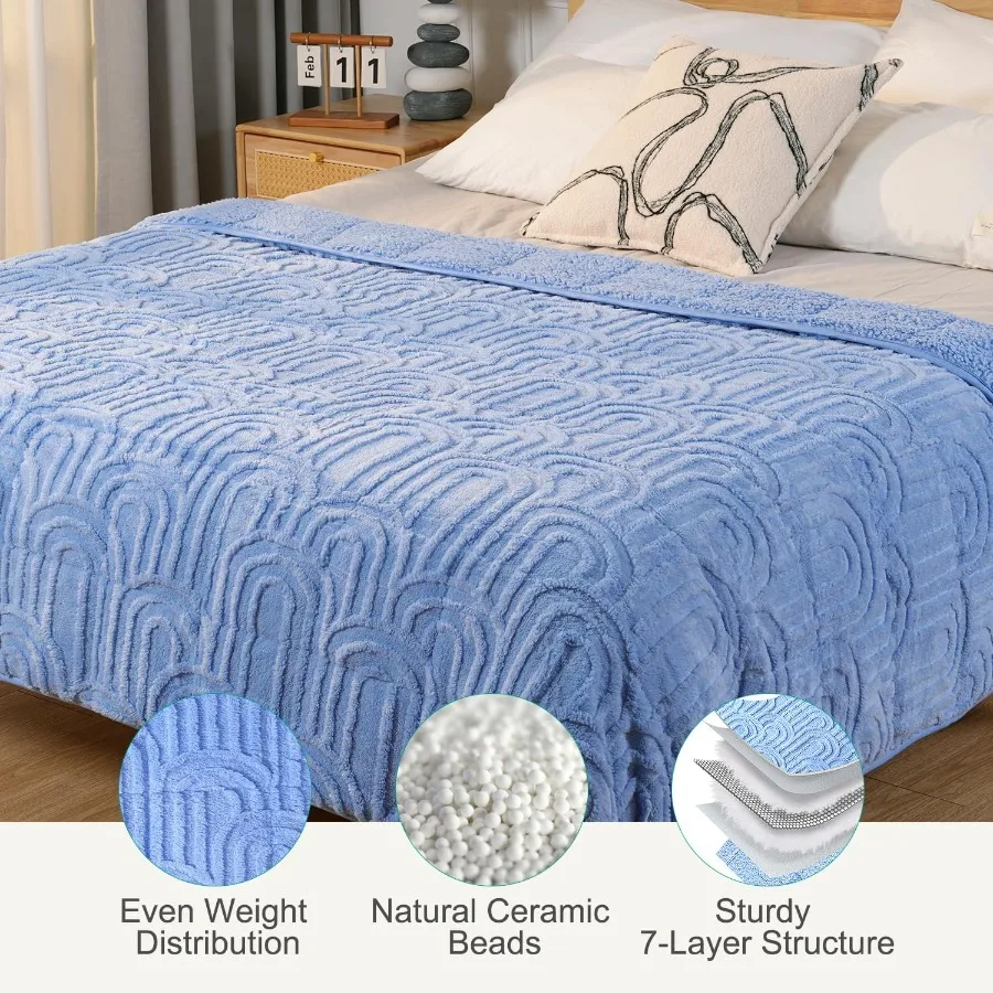 Sherpa Fleece Adult Weighted Blanket 20 lbs Dual Sided Soft Fuzzy Heavy 1for Sleep and Relaxation Cozy Warm Fluffy Arche