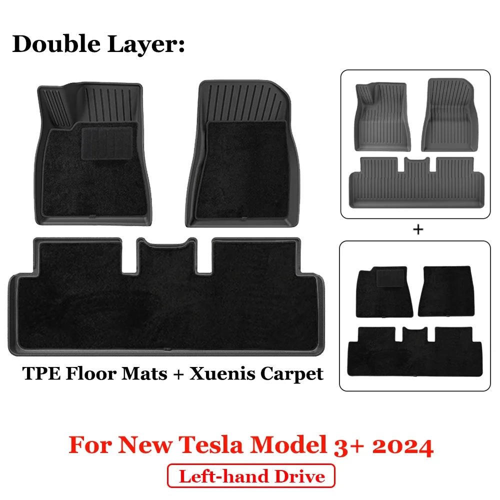 Tappetini per auto per Tesla Model 3 Highland 2024-2025 TPE