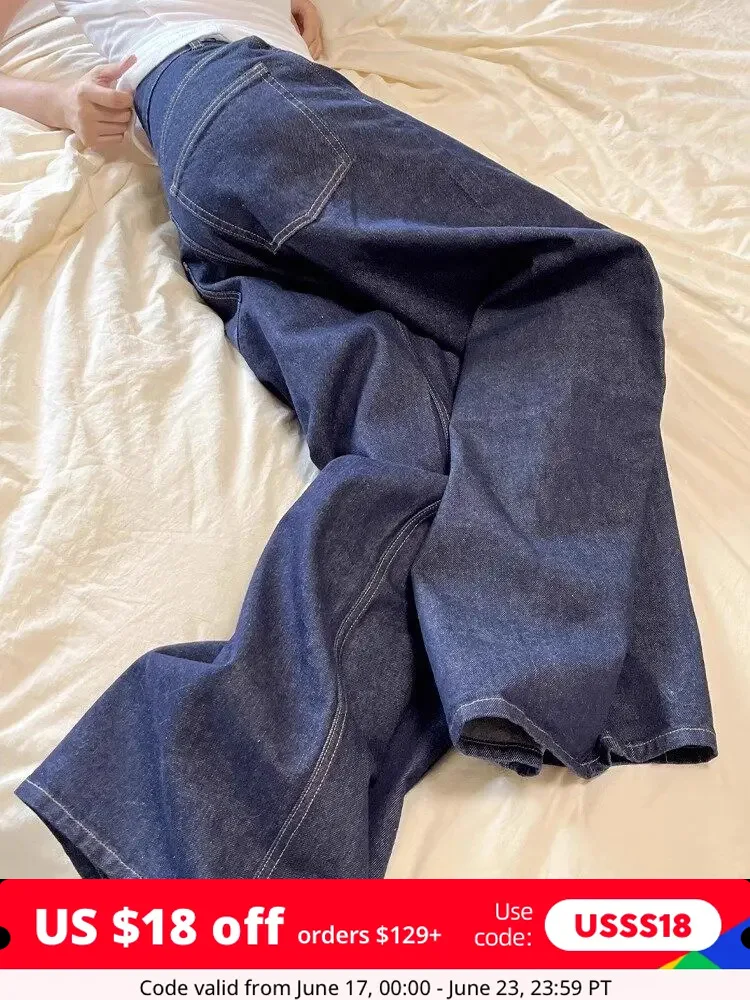 ADAgirl Harajuku Denim Wide Leg Baggy Jeans Vintage High Waist Pants Women Balloon Pantalones Vaqueros Mujer Classic Trousers