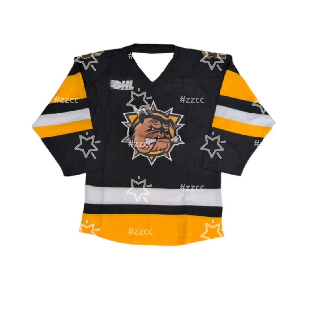 2026 OHL 브랜트포드 불독스 홈 하키 저지 야외 스포츠 셔츠 스포츠 드라이 퀵리 남성 티셔츠 아동복 티셔츠 여성