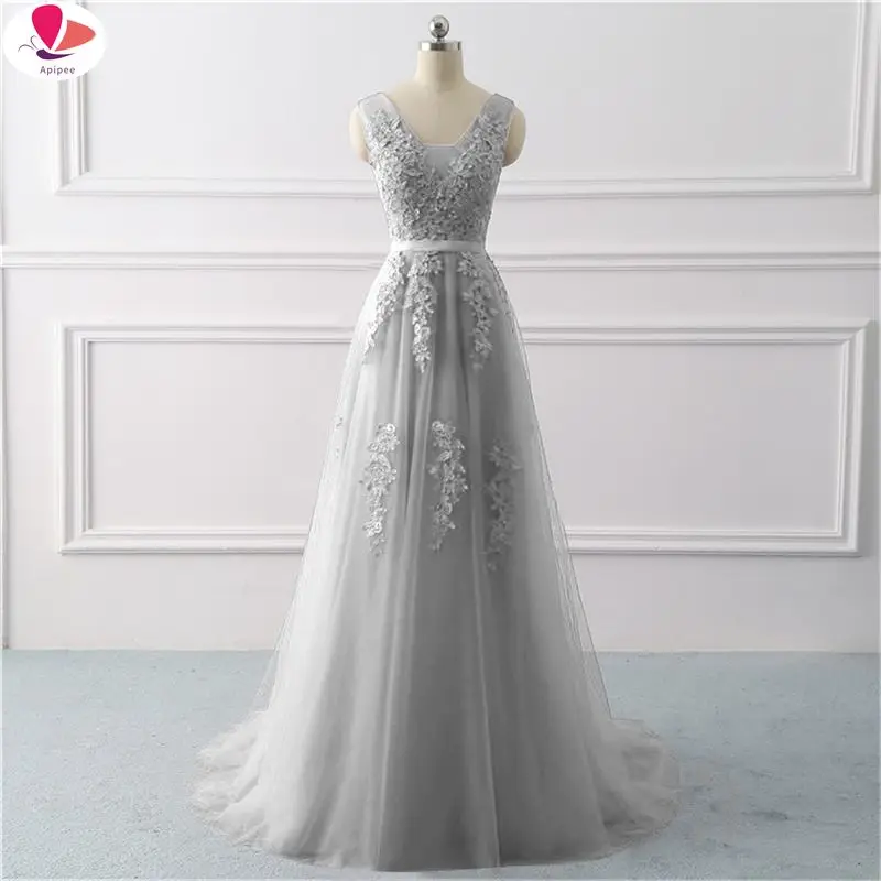 

APIPEE Embroidery Lace Pretty Evening Dresses Long 2024 Women Tulle Party Gown Prom Wedding Dress Vestidos De Fiesta