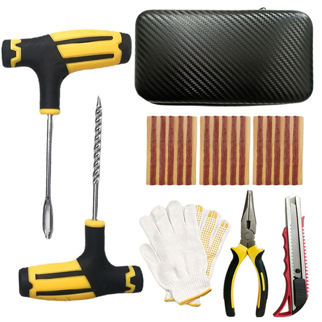 Tire Repair tools Kit Tubeless Tyre Puncture Repair Kit Studding Tool Set Bike Tire Replacement Tool Moto Tire Repair Tools
