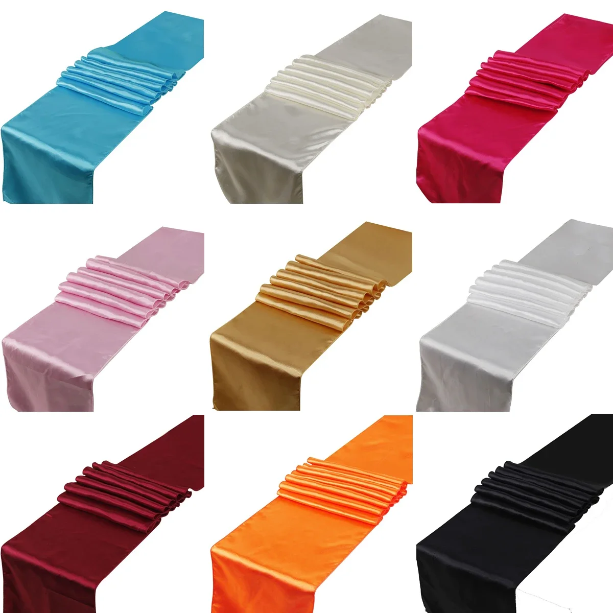 Chemin de Table en Satin de 30cm x 275cm(12x108 Pouces), Nappe pour Banquet, Mariage, ix, Événement, Décoration de la Maison