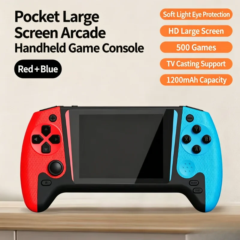 Premium Handheld Gaming Console with HD Display and Dual Joysticks - 500 Preloaded Games