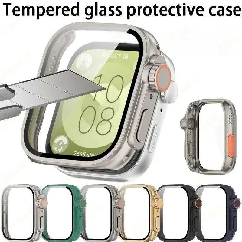 Screen Protector and Tempered Glass Case for Smartwatch with Strap Cover