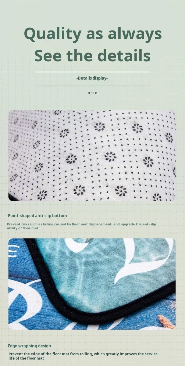 VIKAMA Runder Fleece-Teppich für Wohnzimmer und Schlafzimmer, Kinderzimmer-Bodenmatte, rutschfester dekorativer Cartoon-Teppich, Heimdekoration – Detail 10