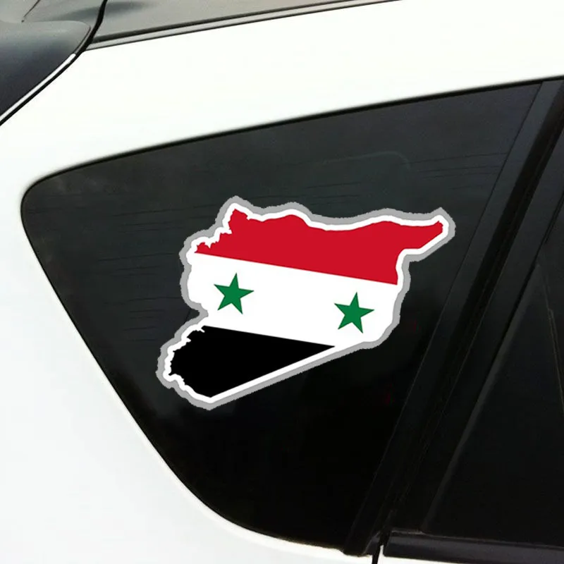 Arab Republic Syria Three Star Flag Car Cup Wrap Transfer Stickers Funny Party Supplies Glass Beer Can Tumbler Party Stickers