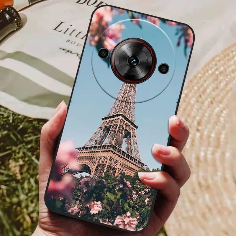 Cool Painted Silicone TPU Soft Phone Case with Black Protective Shell Design