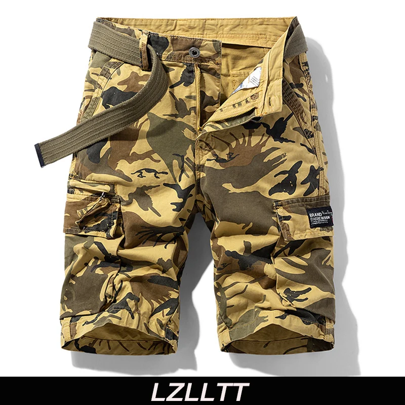 Summer Men Cargo Camouflage Shorts Mens Casual Cotton Jogger Shorts