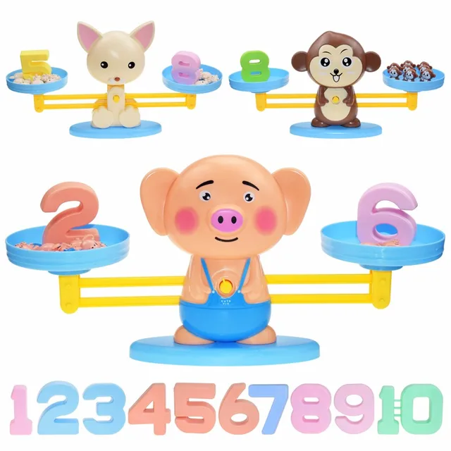 Montessori Math Toy Digital Monkey Balance Scale Educational Math Penguin Balancing Scale Number Board Game Kids Learning Toys 5
