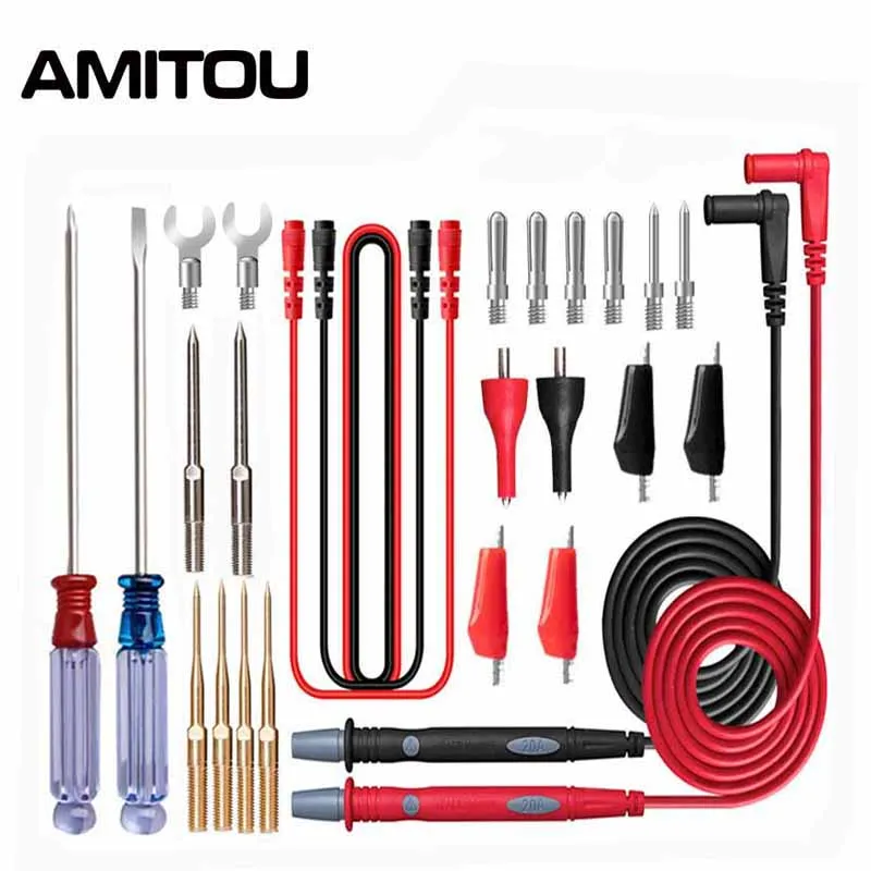Amitou Multi-Function Combination Line Test Cable Universal Meter Test Multimetro Pen Needle Tip Multi Meter Tester Sonda Di Piombo