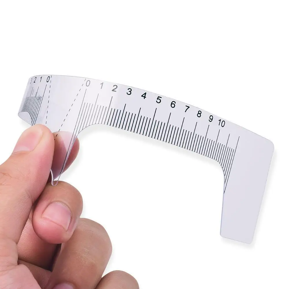 눈썹 그루밍 스텐실 셰이퍼 눈금자 측정 도구, 메이크업 재사용 가능한 눈썹 눈금자 도구, 10 개