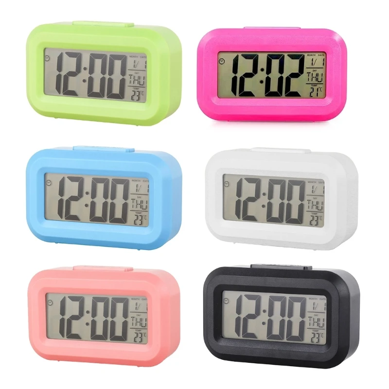 

Electronic LED Clocks Mini Music Digital Alarm Clock with Temperature Calendar Week Display Backlit Snooze Mute Clock Dropship