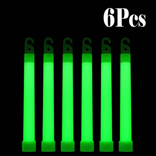 6/12PCS LED Glow Stick with Hook 6 inch Fluorescence Light Glow Sticks for Hiking Camping Outdoor Emergency Concert Party Light - Image 7
