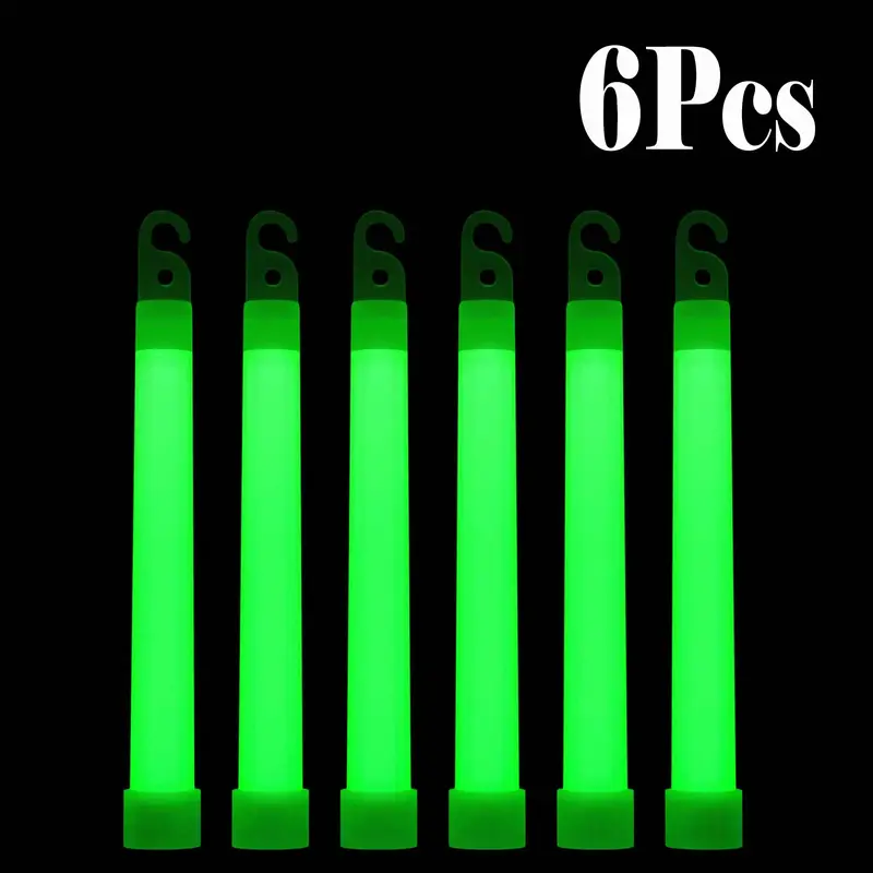 6/12PCS LED Glow Stick with Hook 6 inch Fluorescence Light Glow Sticks for Hiking Camping Outdoor Emergency Concert Party Light - Image 7