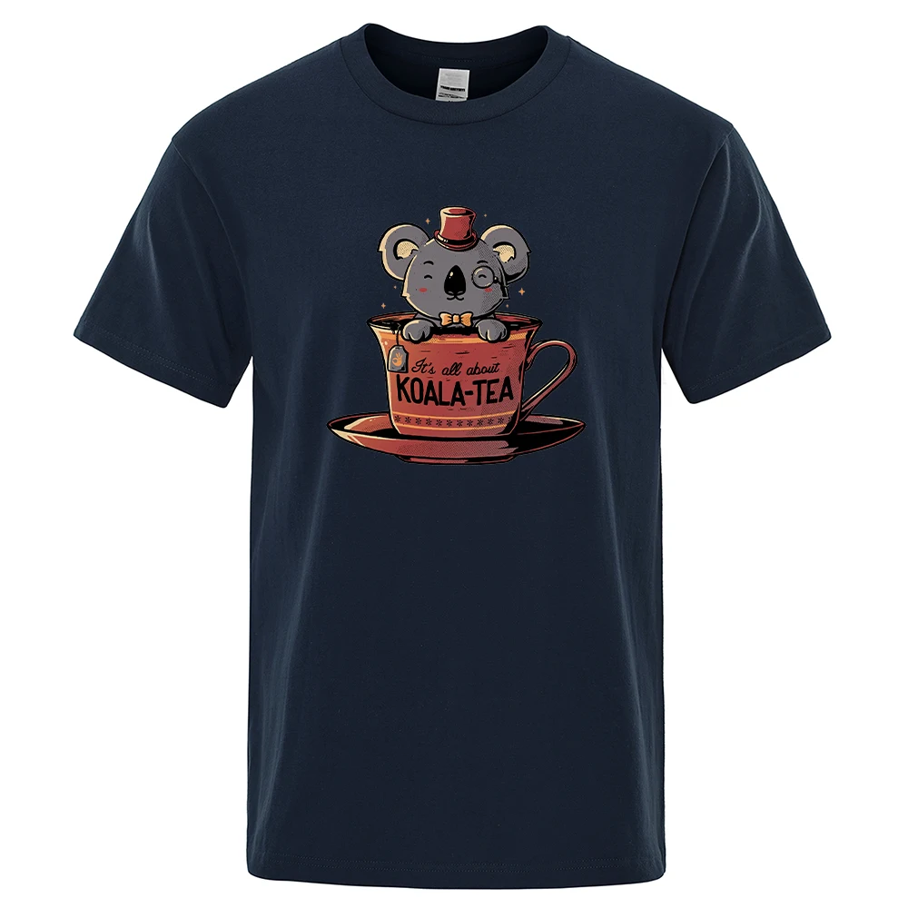 

It'S All About Koala-Tea Male Clothes Fashion Oversize T-Shirts Summer O-Neck T-Shirt Hip Hop 100% Cotton Men T Shirts Tops