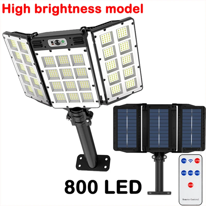 

Solar Powerful Lights Outdoor Motion Sensor Waterproof Wall Lamp 800 LED Sunlight Lighting Garden with Gardening Street Light