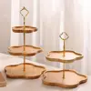 Large Capacity Multi-layer Fruit Tray Flower-Shaped Eco-friendly Fruit Display Plate Easy to Clean Bamboo Display Stand Holiday 5
