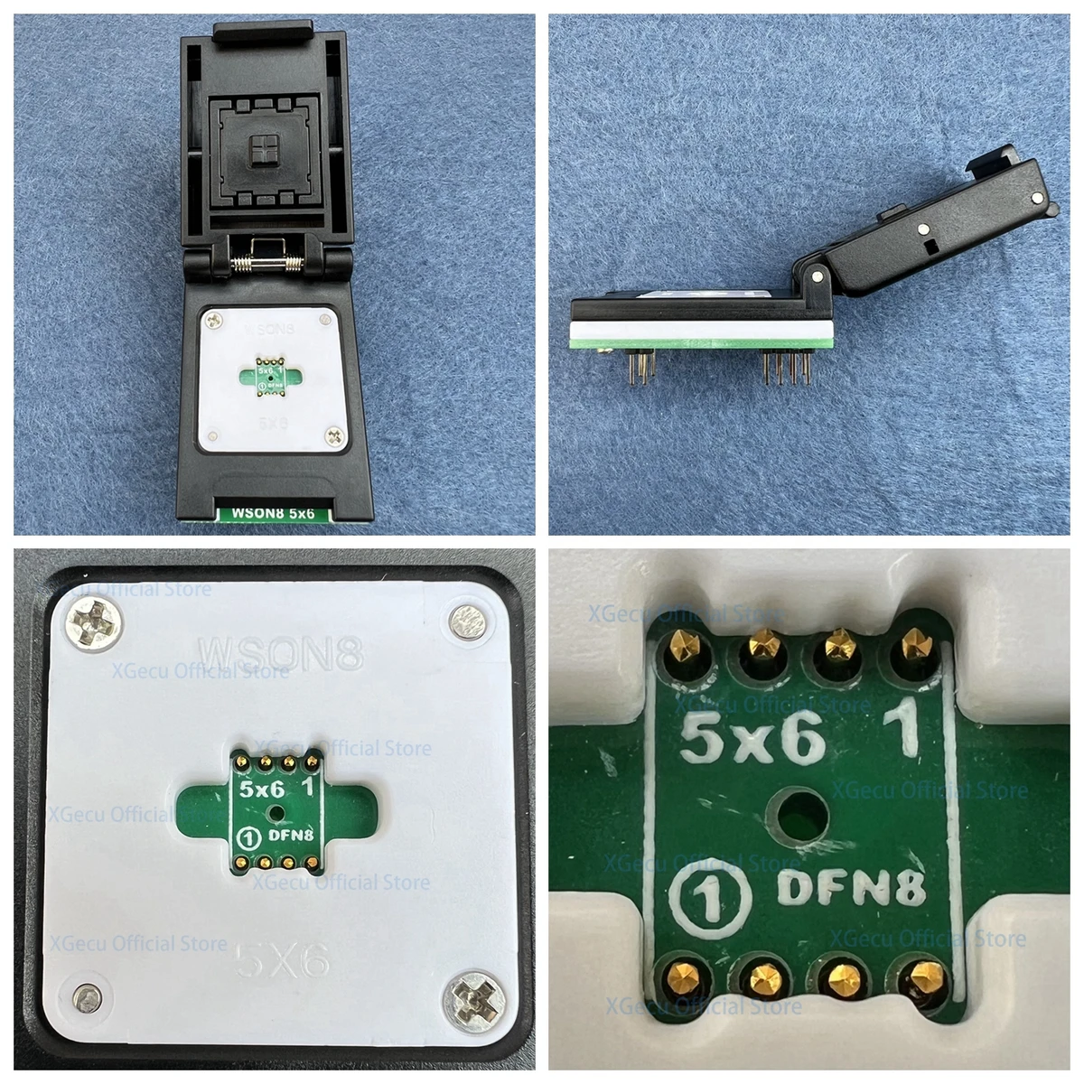 XGecu QFN8 WSON8 DFN8 5X6 or 6X8 IC Socket universal adapter for SPI NAND NOR Flash MLF8  MLP8 SON8 with High-end Spring Probe