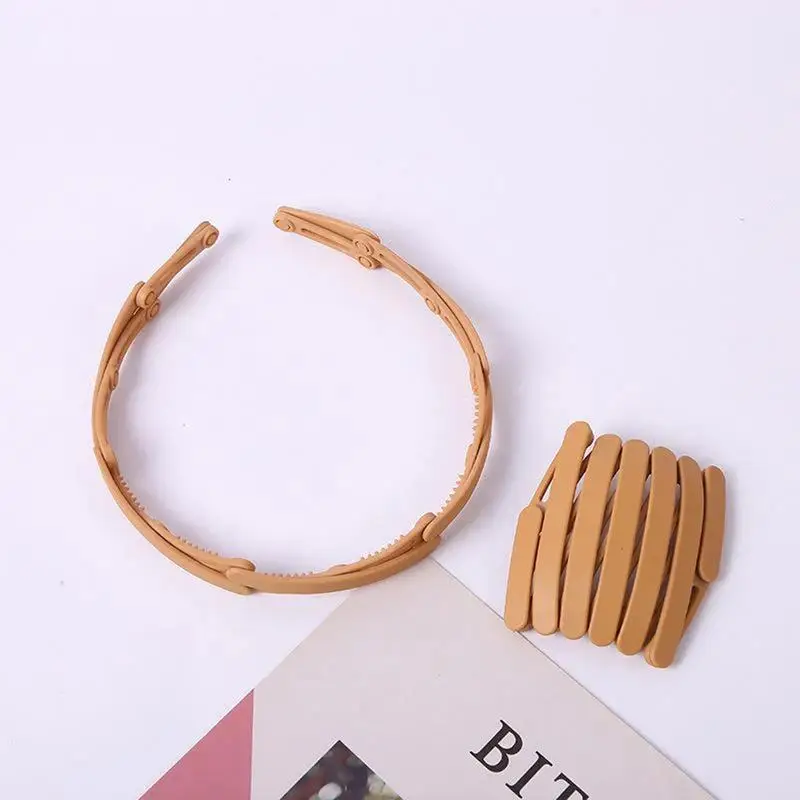 Retractable Pocket Hair Bands Portable Telescopic Folding Headband Foldable Travel Headband Multipurpose Hairband Hair Clips