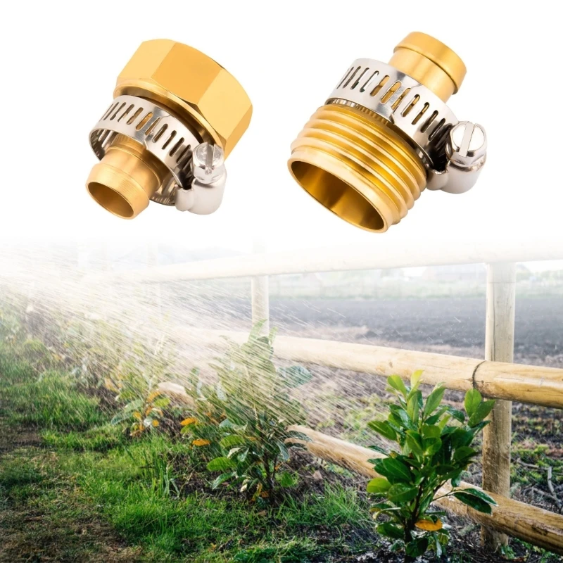 

2Pcs Metal Quick Connector Metal Faucet Water Adapter for Shower Tube Garden Yard Watering Equipment Supplies