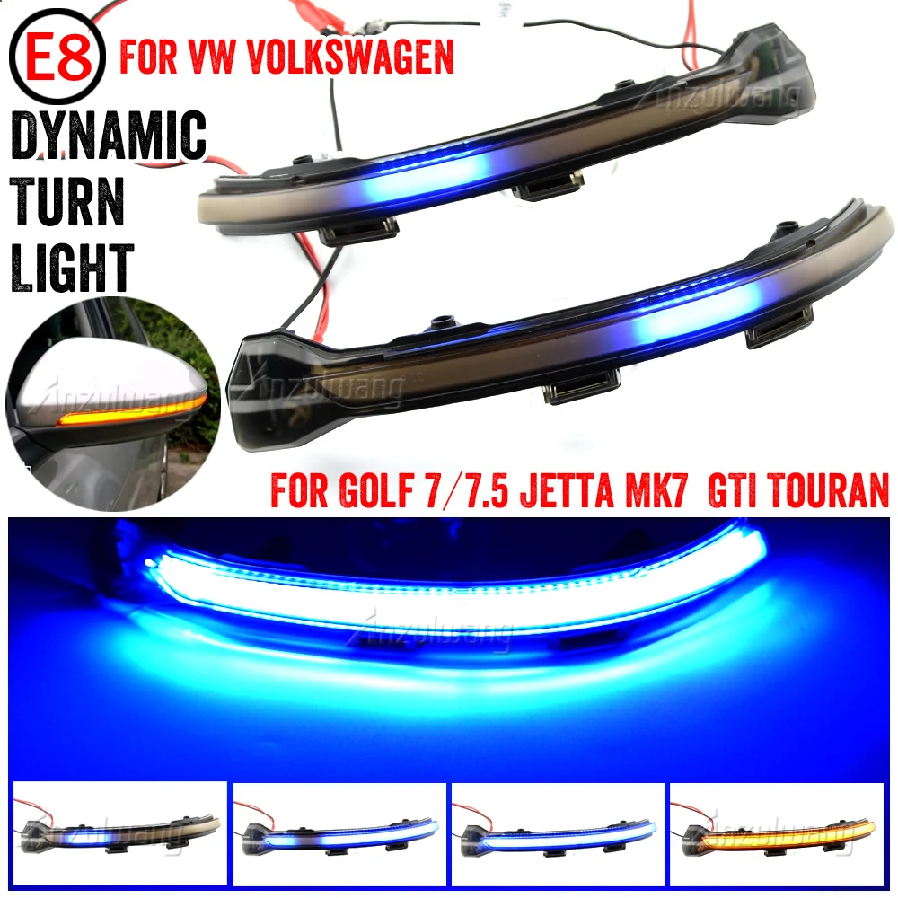 2X Per Vw Volkswagen Golf 7 Jetta Mk7 Vii Mk7 Golf 7.5 Gti R Touran Led Indicatore Di Direzione Dinamico Specchietto Laterale Lampeggiante Sequenziale