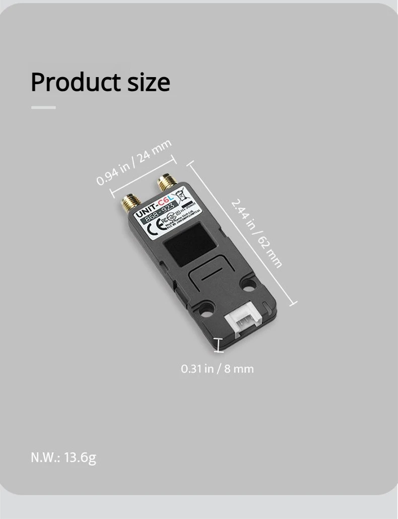 Unit C6L LoRa Communication Unit ESP32-C6 Wi-Fi 6 & SX1262 868-923MHz Supports M
