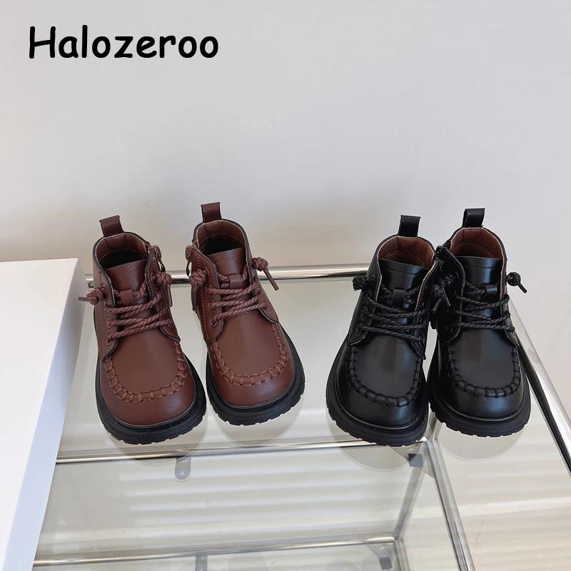 

Kids Fashion Boots Baby Girls Ankle Shoes Children Brand Riding Boots Boys Motorcycle Boots Toddler Black Leather Boots Winter