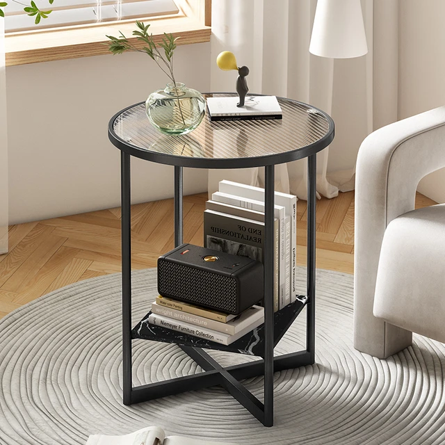 Glass Books Coffee Tables Hardcover Black Clear Side Table Round Modern  Dining Mueble Entrada Recibidor Balcony Furnlture - AliExpress