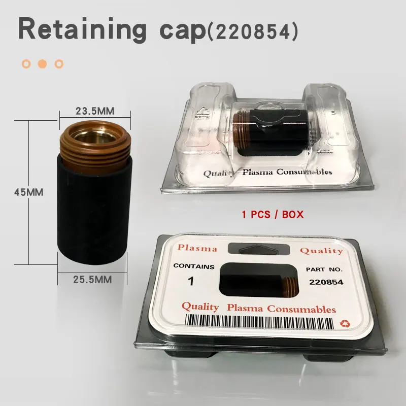 65A/85A/105A Düse für Plasmaschneid-Verbrauchsmaterialien 220990 Elektrode 220842 Schildkappe 220993 Haltekappe 220854 Wirbelring 220994 – Detail 6