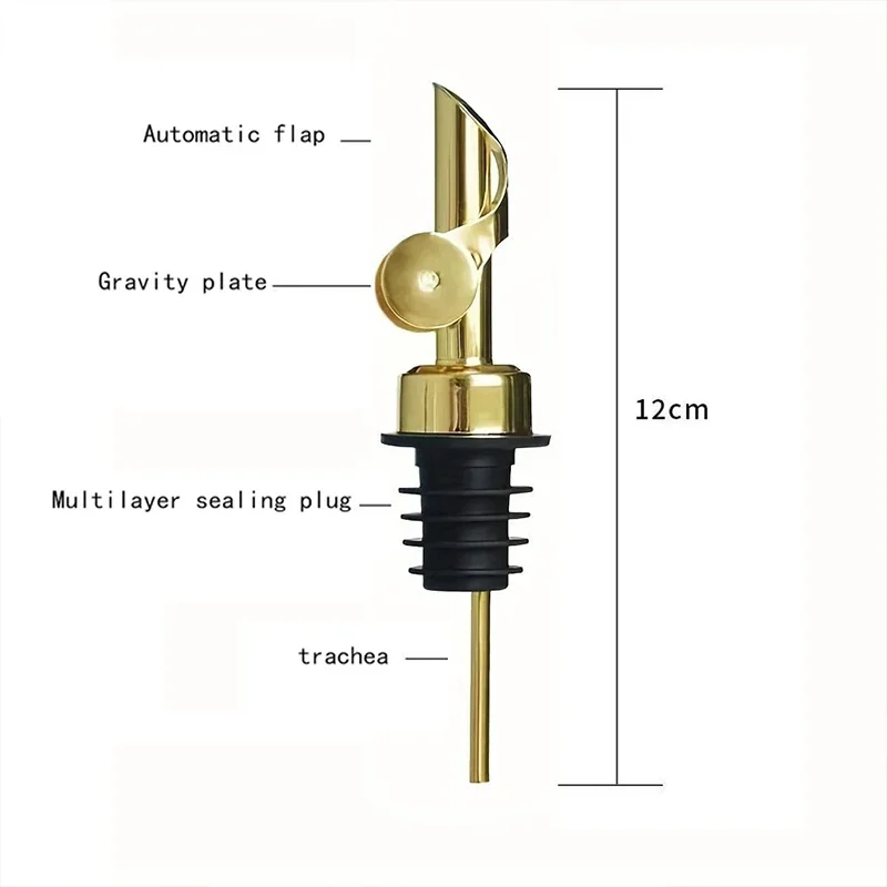 4 Pack Stainless Steel Wine Pourers With Wooden Cork Liquor Bottles Pourers Stoppers Pour Spout Oil Vinegars Syrups Bottles Wedding Birthday Party Supplie
