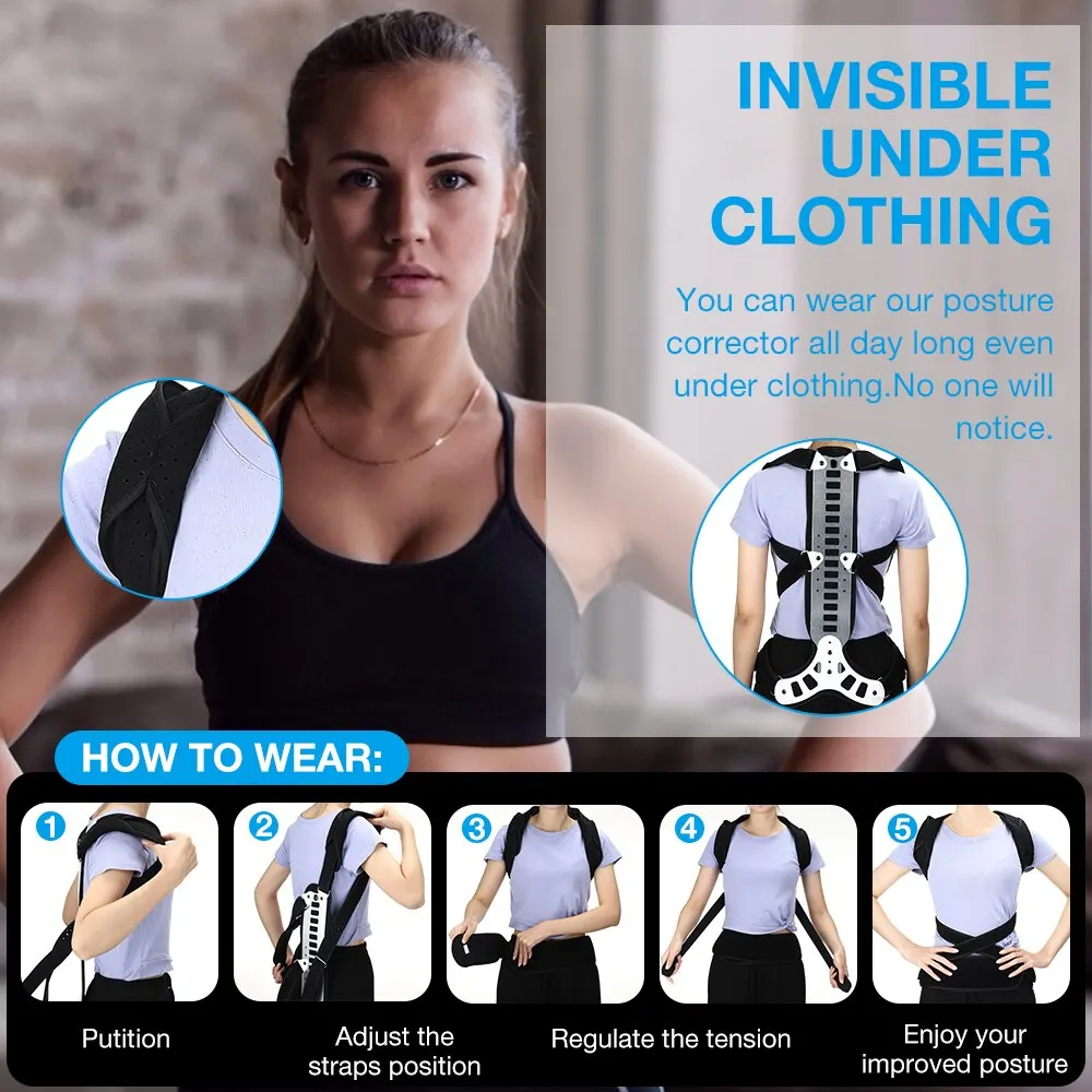 High Quality Aluminum Plate Lumbar Spinal Bad Back Posture Corrector Brace Humpback Orthopedic Strain Pain Relief BEST SELLERS