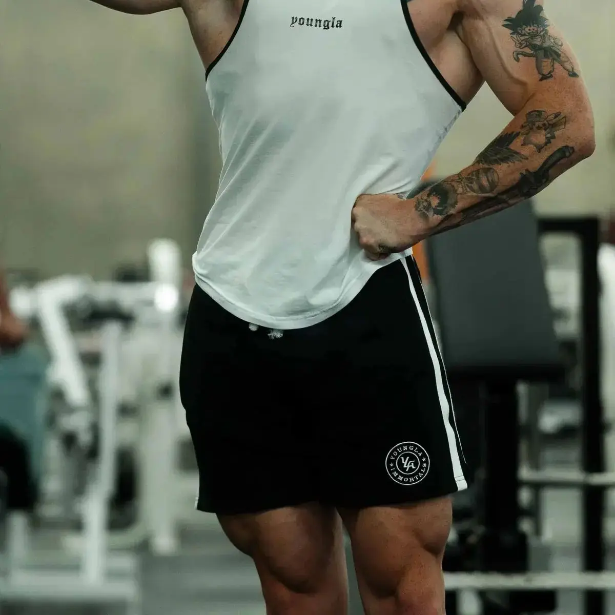 Jogger Gym Sports Fitness Training Shorts YA American style Summer new cotton printed casual shorts Outdoor beach pants 5