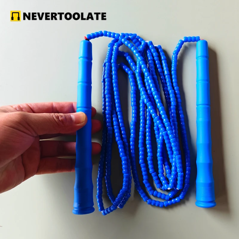 NEVERTOOLATE 20CM LONG HANDLE  3 meter length between handles beaded skipping rope soft PVC beads adult skill tricks tall people 2