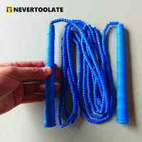 NEVERTOOLATE 20CM LONG HANDLE  3 meter length between handles beaded skipping rope soft PVC beads adult skill tricks tall people 2