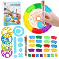 Geometry Spirograph Drawing Stencils Set Painting Template Art Crafts Creative Kids Educational Toy Variety of Flowers Ruler 1