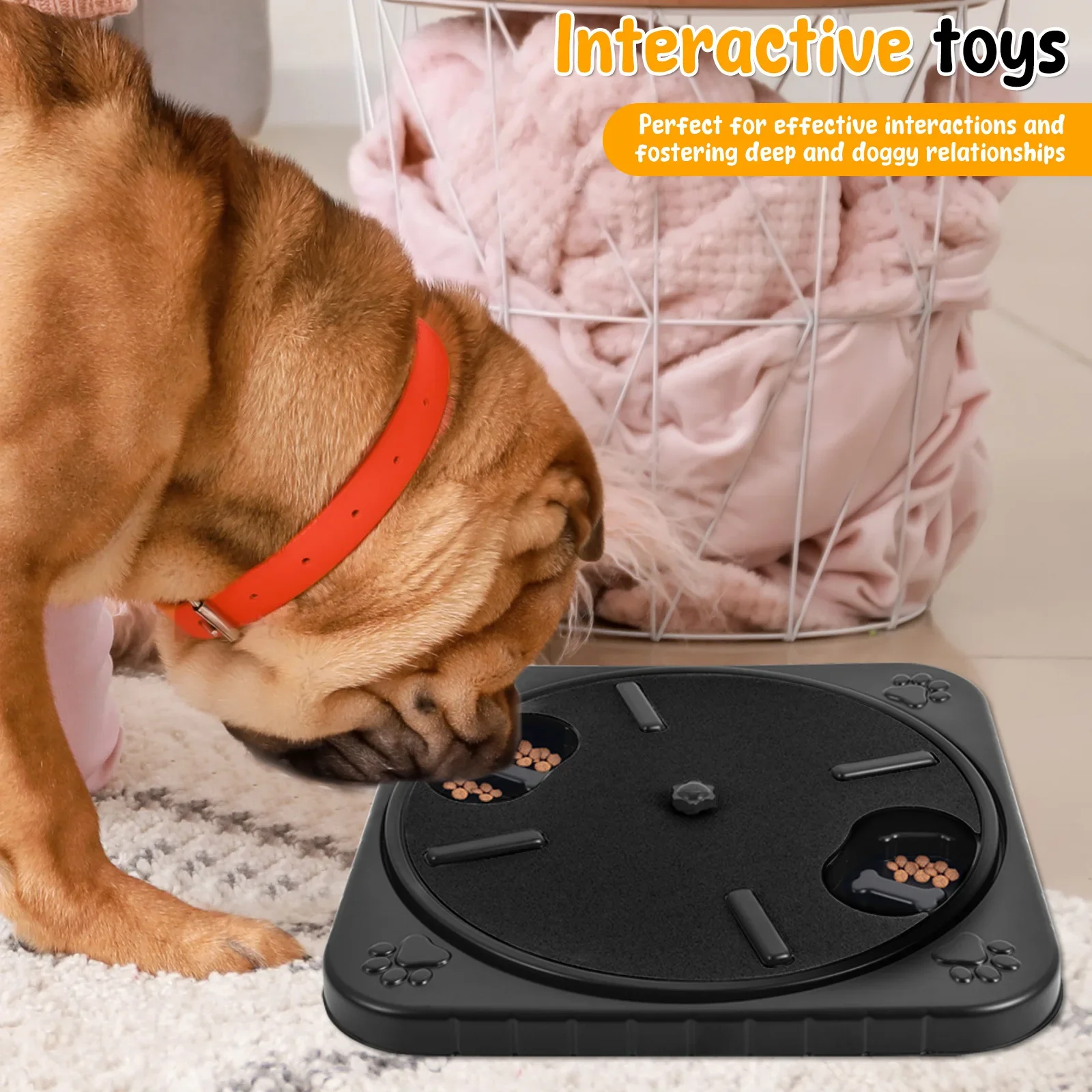Dog nails scratch pad rotatable round pet nail file board with food storage box interactive nail grinding pad training