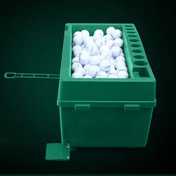 Golf Automatic Serve Machine W/ Cue Holder Green Golf Ball Dispenser Machine  Golf Ball Pitching Club Organizer Tool 5