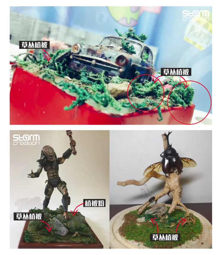 5 gr/beutel Simulation Moos Gras Cluster Modell Diy Militär Sand Tisch Szene Pflanzen Materialien Diorama Kits – Detail 8