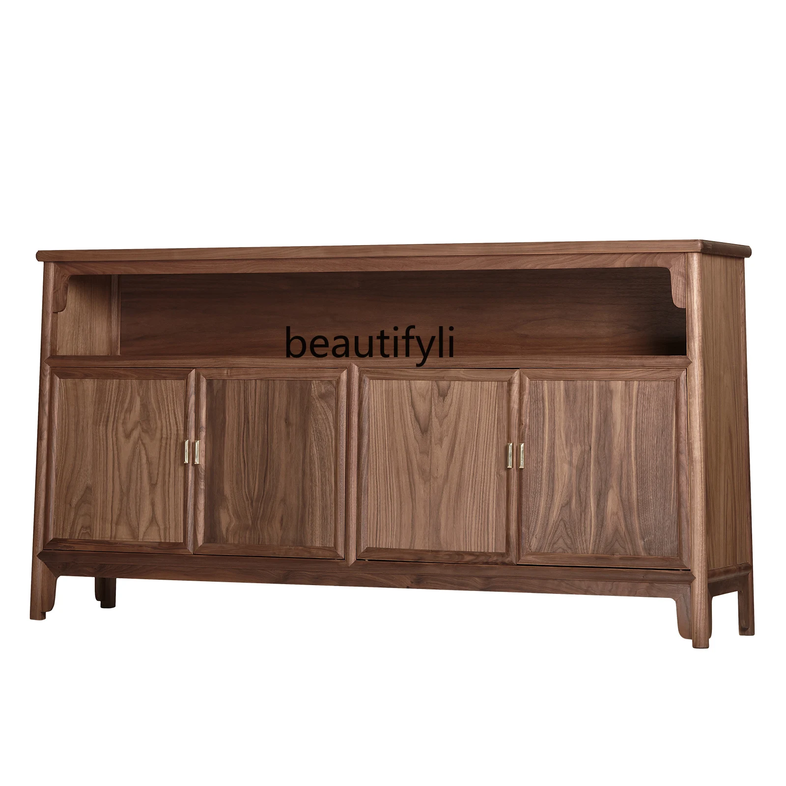 

Zen New Chinese Style North America Black Walnut Wood Sideboard Cabinet Locker Living Room Solid Wood against the Wall