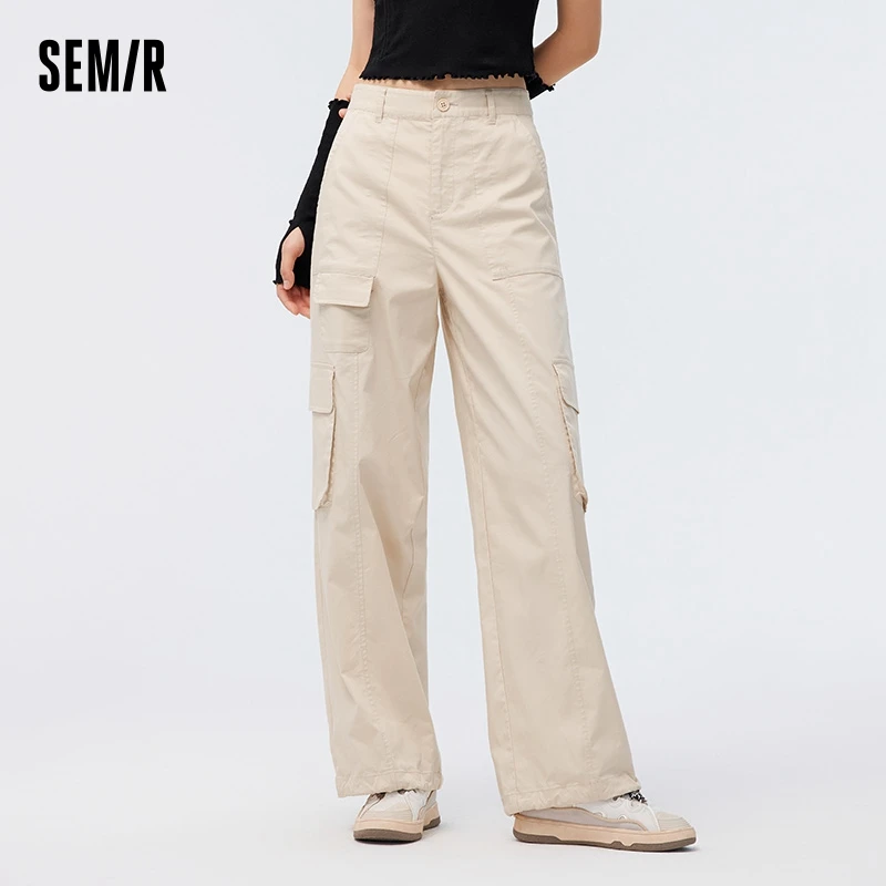 

Semir Casual Pants Women Solid Colour Wide Leg Pants Vintage Summer 2024 New Cool Feeling Antibacterial Work Pants