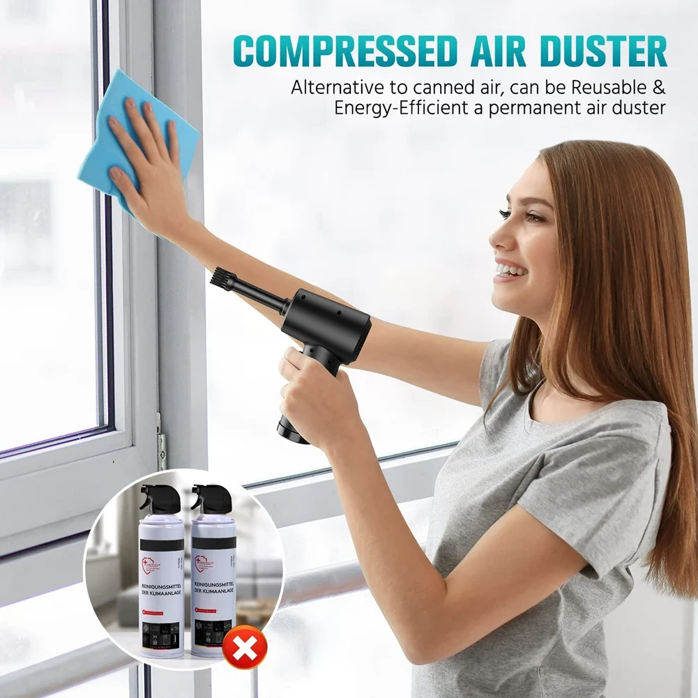 Compressed Air Duster - Keyboard Cleaner for Office Good Replace Compressed  Air Can, Reusable no Canned air Duster, Car Duster Cordless Electric Air  Duster for Computer, 51000RPM, 7600mAh 