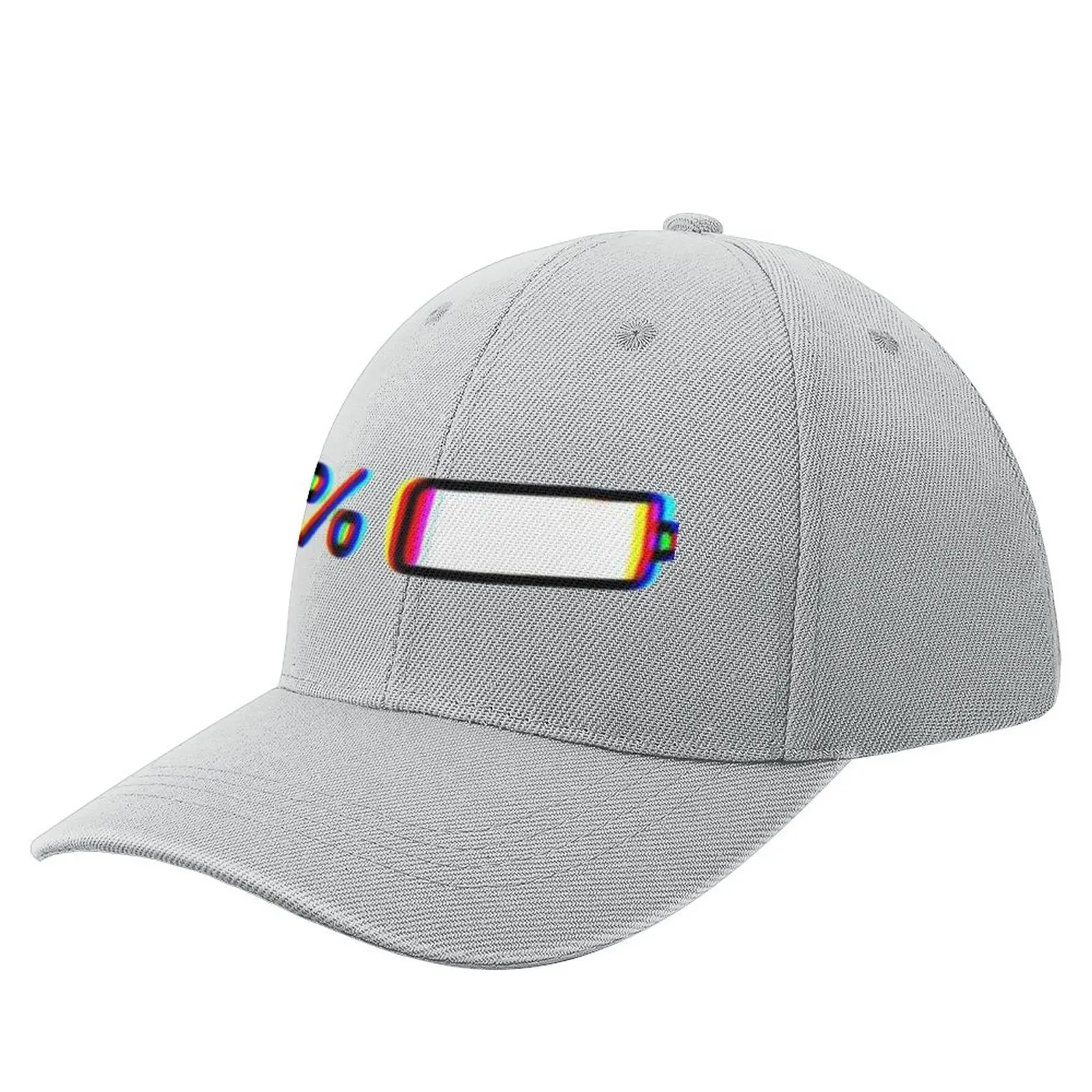 

One Percent Glitched Effect Battery Print Baseball Cap Caps Sunhat Woman Hats Men'S