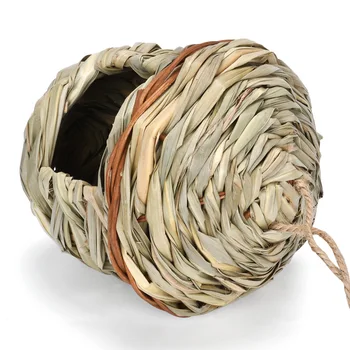 Casetta per Uccelli Decorativa Intrecciata a Mano per Esterni, Rifugio Creativo Sospeso per Pappagalli, Nido per Uccelli con Design Intrecciato per Giardino